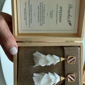 Brackish White Feather statement  Earrings